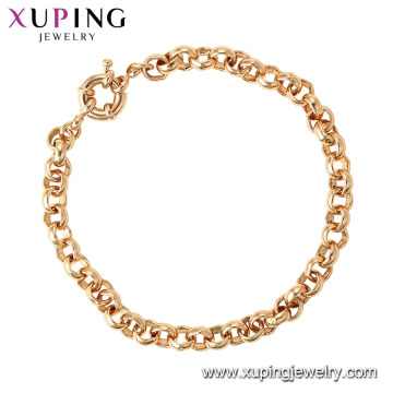 75413 Xuping atacado moda jóias 2018 simples promocional 18k ouro pulseira elegante